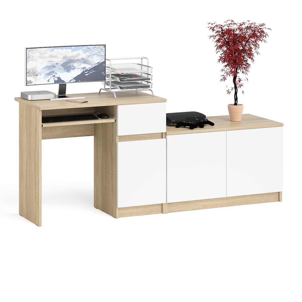 Стол компьютерный СВК Мори МС-1 правый + Тумба МА900.1