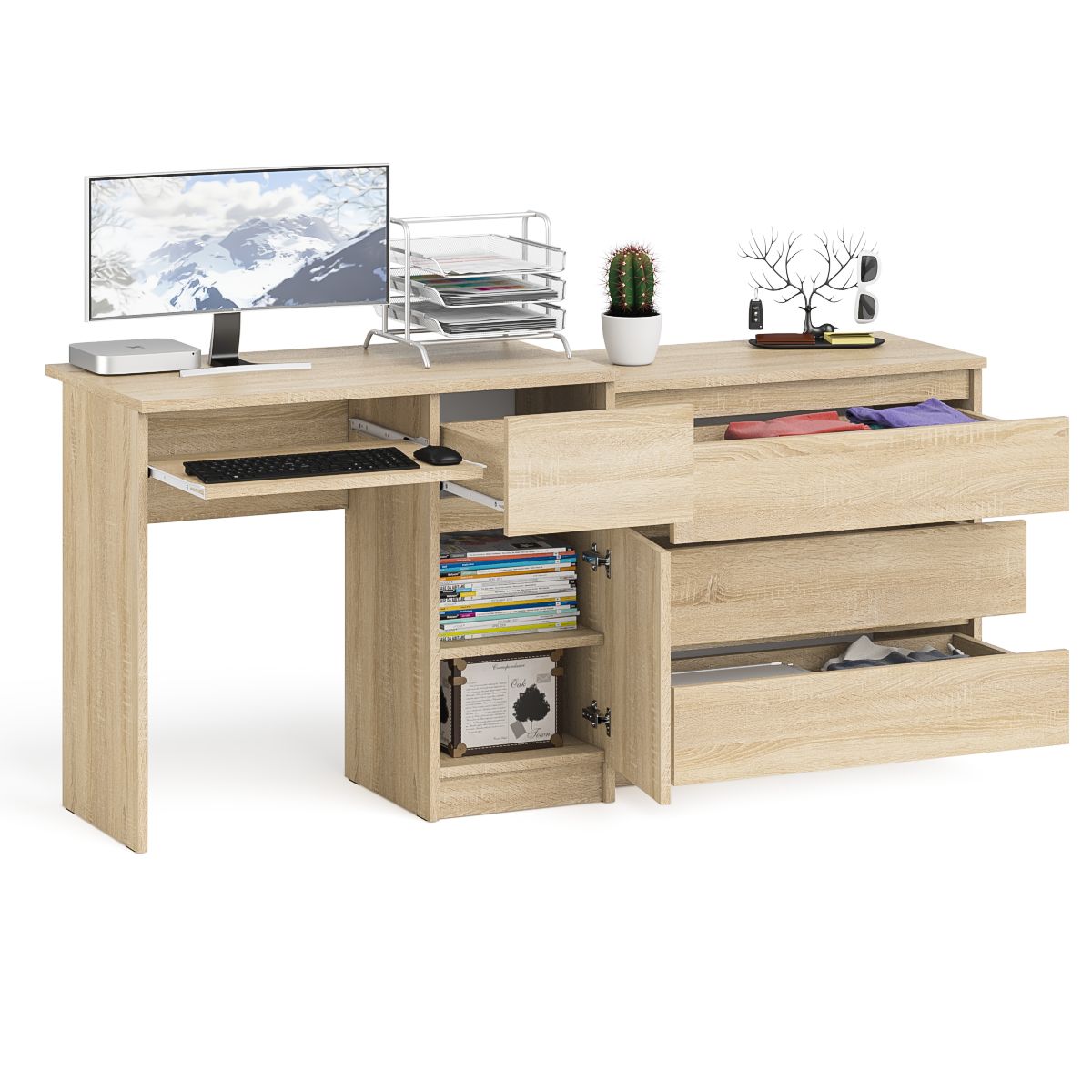 Стол компьютерный СВК Мори МС-1 правый + Комод МК800.1