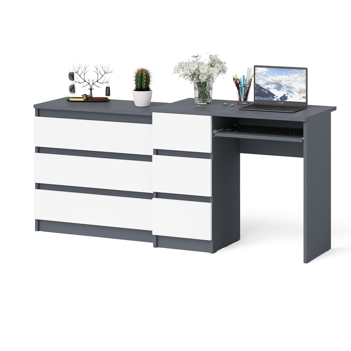 Стол компьютерный СВК Мори МС-6 левый + Комод МК800.1