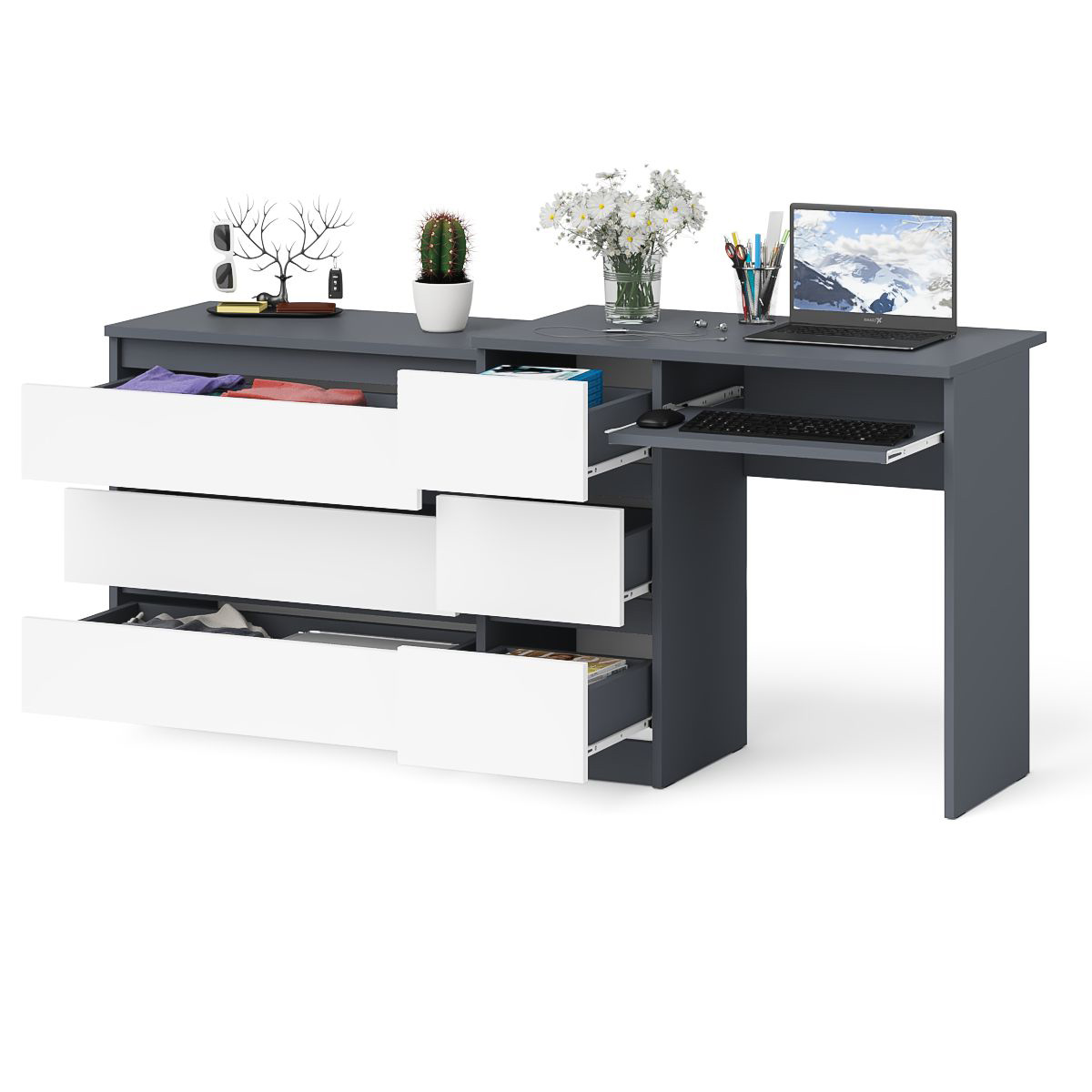 Стол компьютерный СВК Мори МС-6 левый + Комод МК800.1