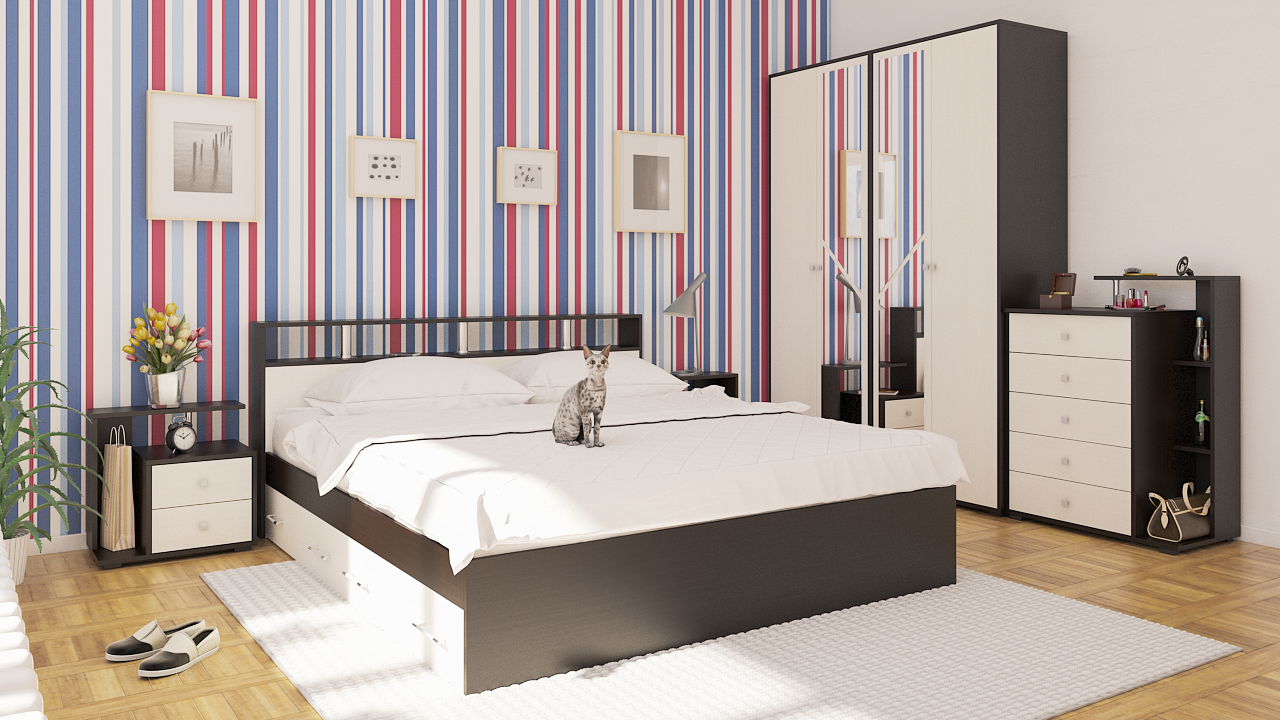 Кровать с ящиками СВК Камелия 1800