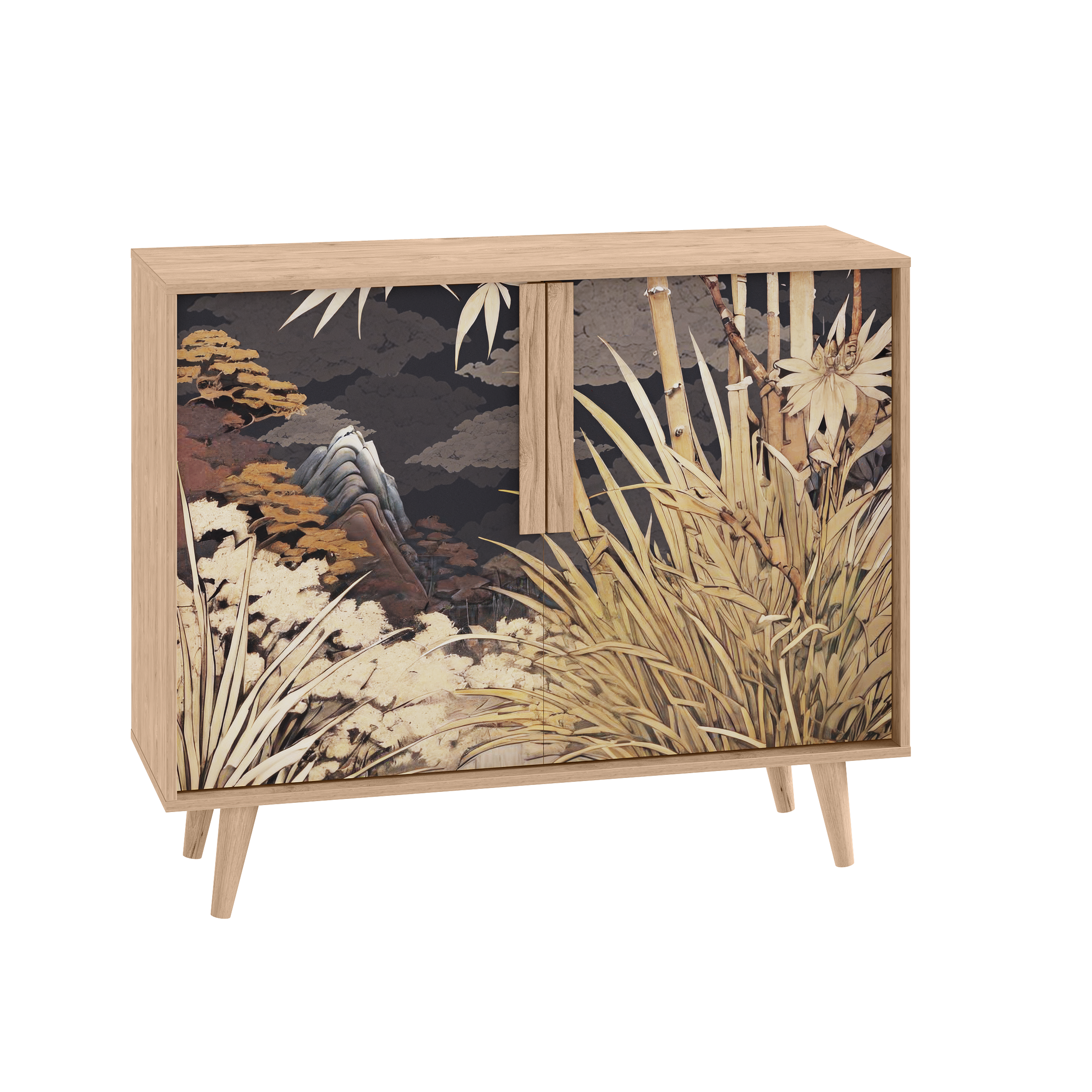 Комод Моби Току 16.230.04 Гикори Рокфорд Натуральный KO86 PW Белый PE шагрень