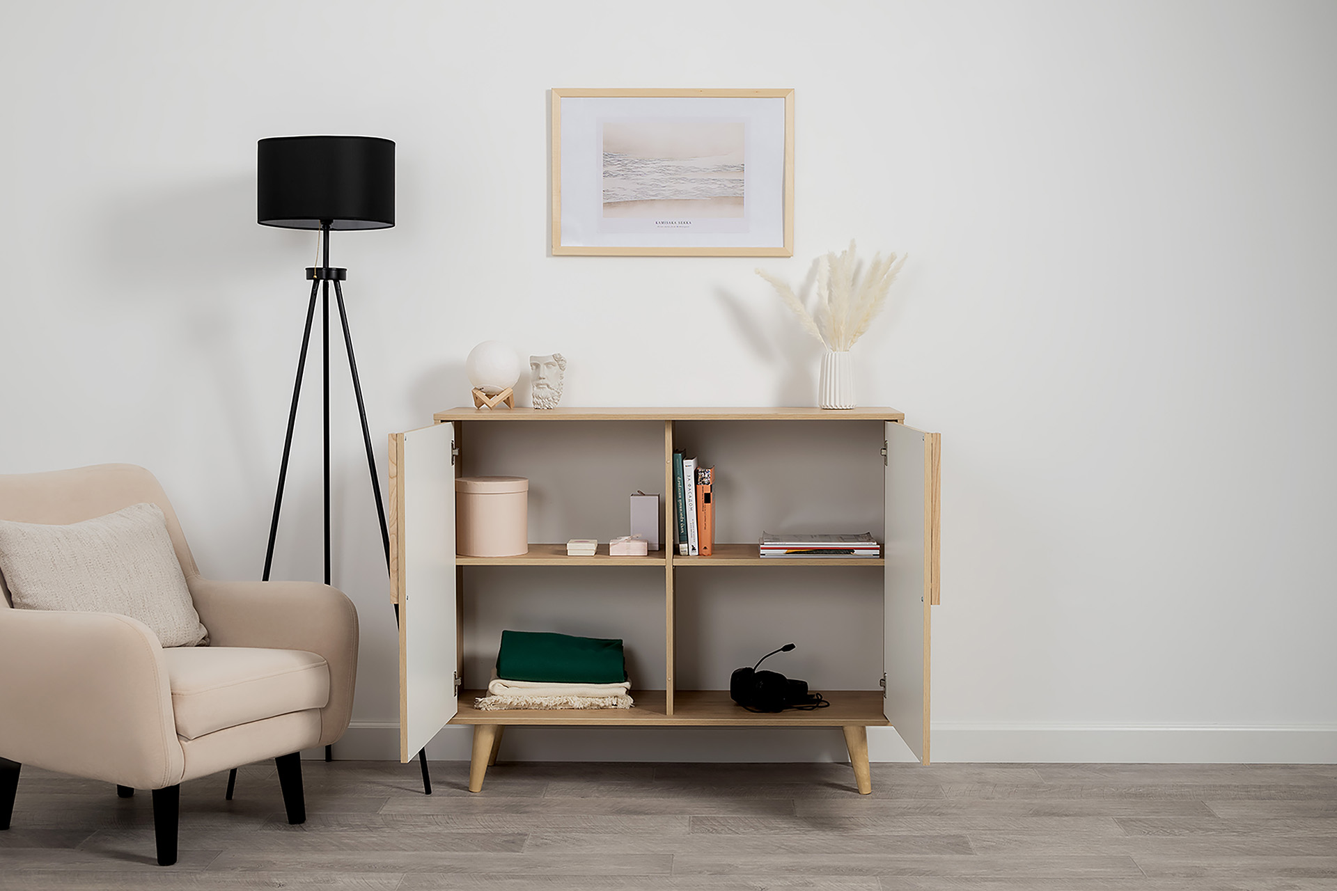 Комод Моби Току 16.230.04 Гикори Рокфорд Натуральный KO86 PW Белый PE шагрень