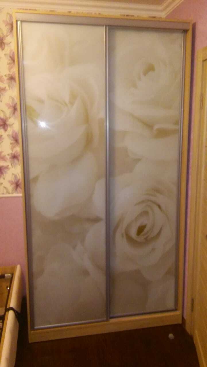 Шкаф-купе Мебельсон Рио 7-600 розы SK-0414 (полки справа)