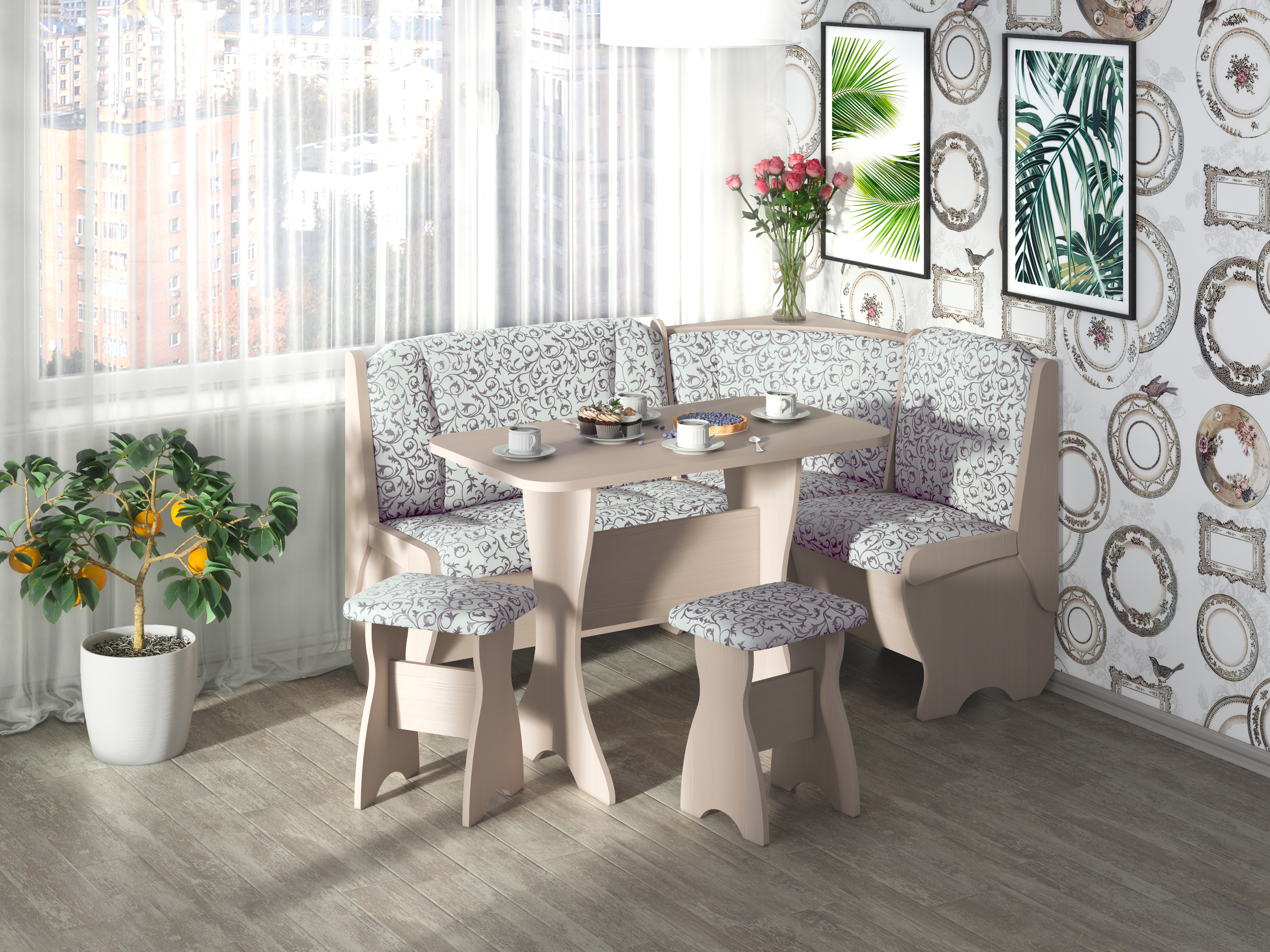 Кухонный уголок Betel Орхидея Однотон