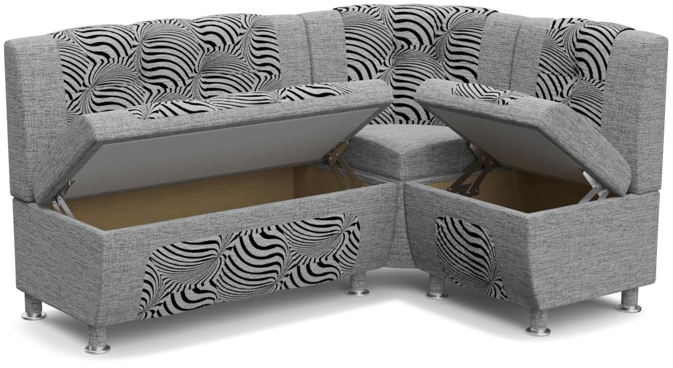сиреневый угловой диван на кухню