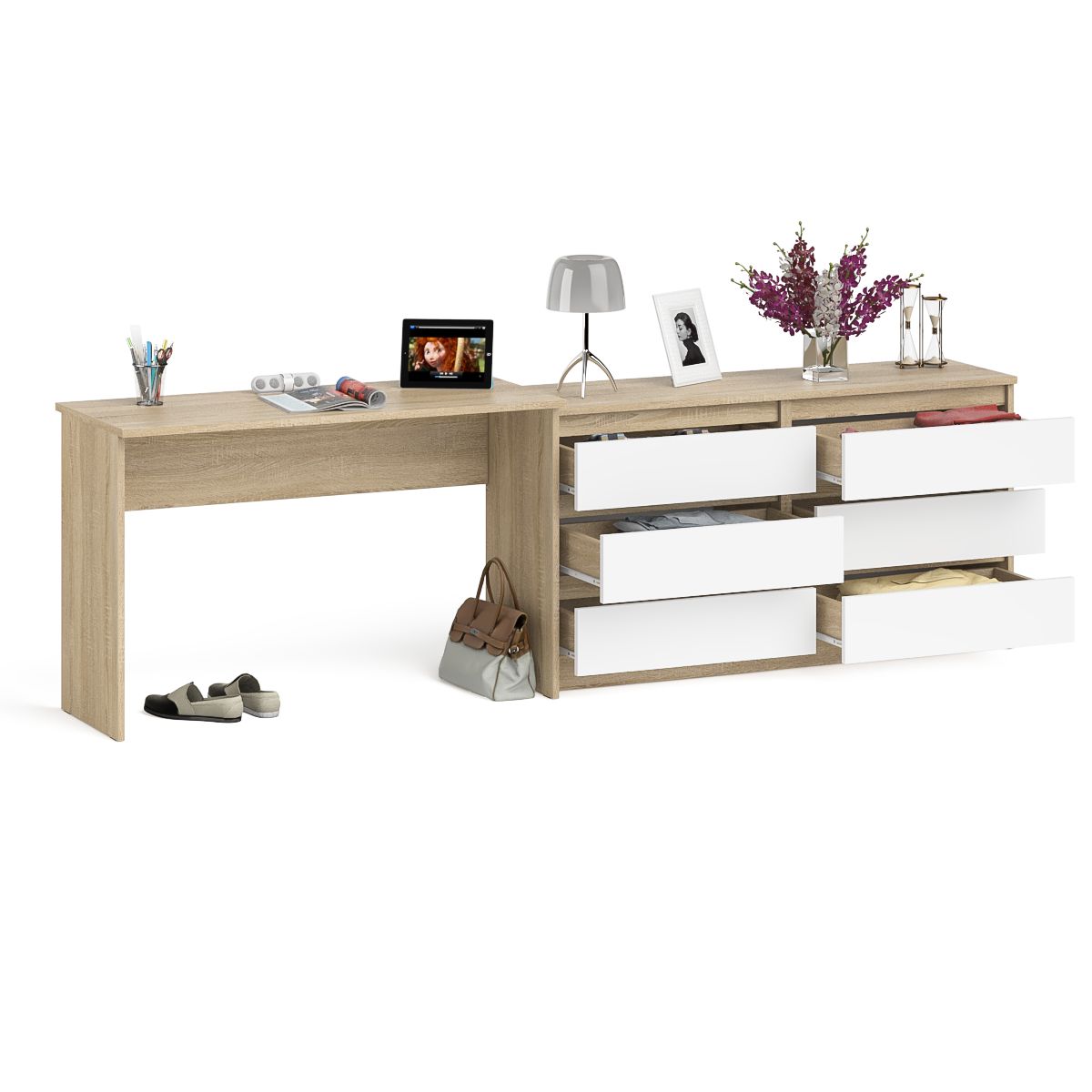 Стол письменный СВК Мори МСП1200.1 + Комод МК1380.6