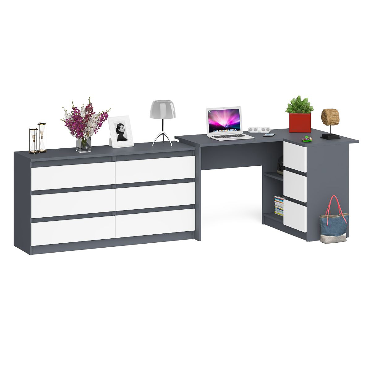 Стол компьютерный СВК Мори МС-16 правый + Комод МК1380.6