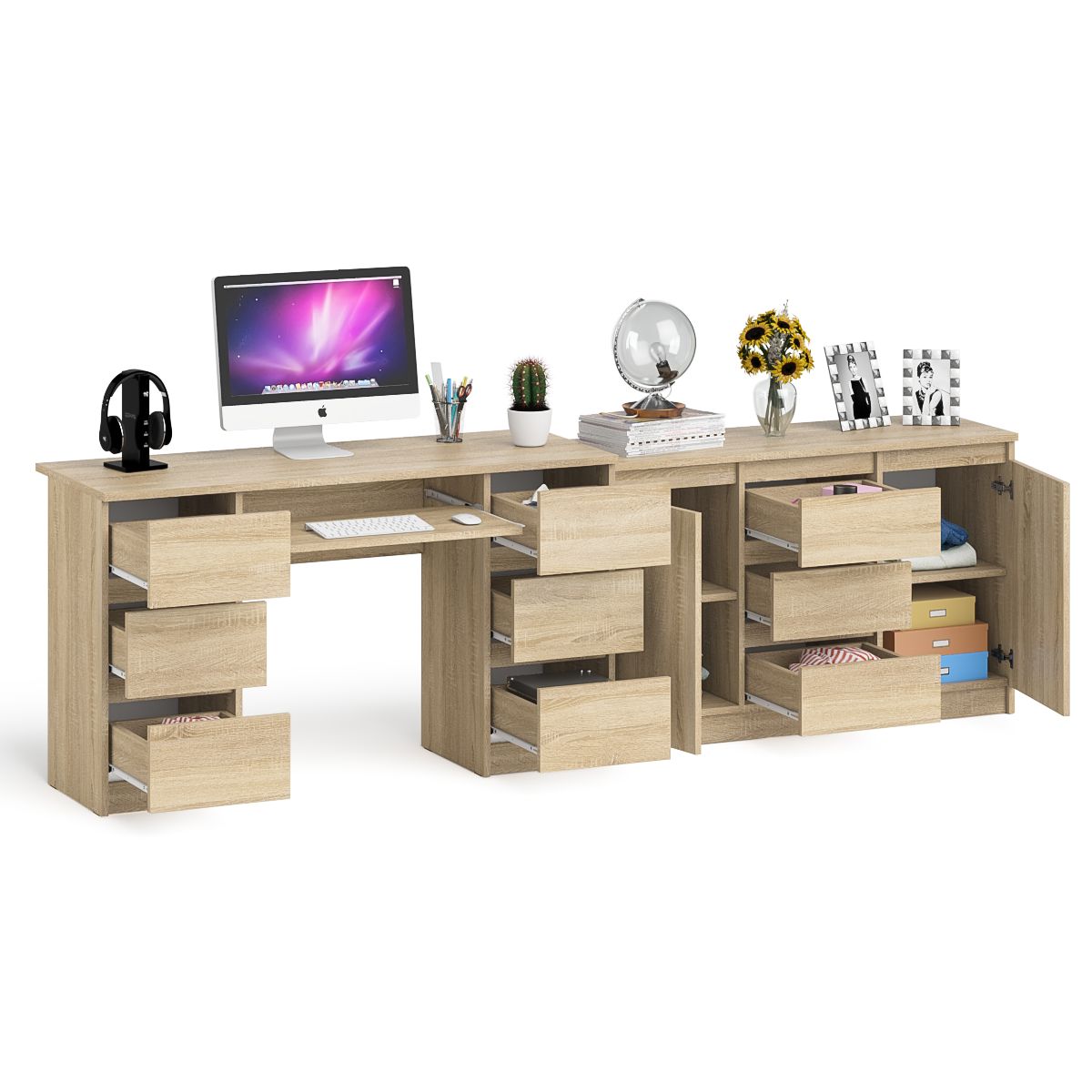 Стол компьютерный СВК Мори МС-2 + Комод МК1200.3