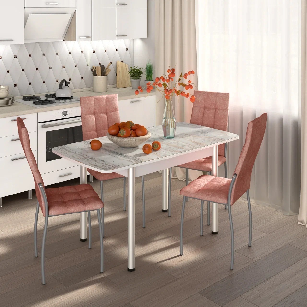 Обеденный комплект Betel Флорида+Волна (ноги окрас)