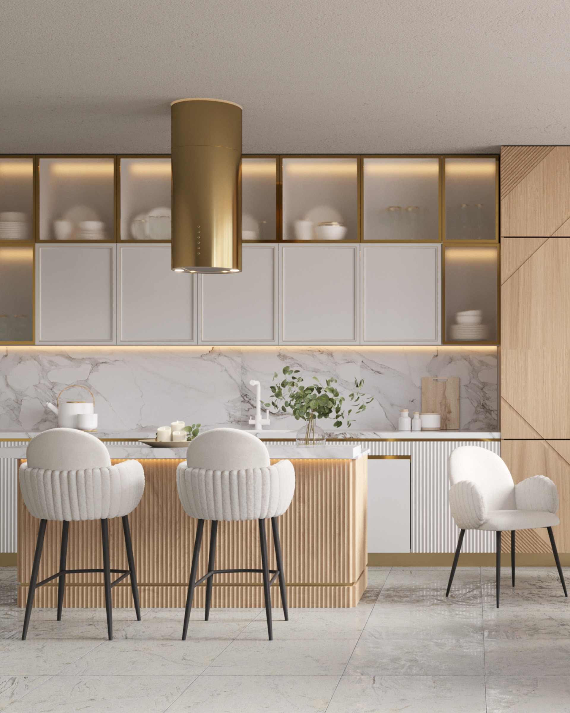 Стул полубарный STOOL GROUP Wave Stripes