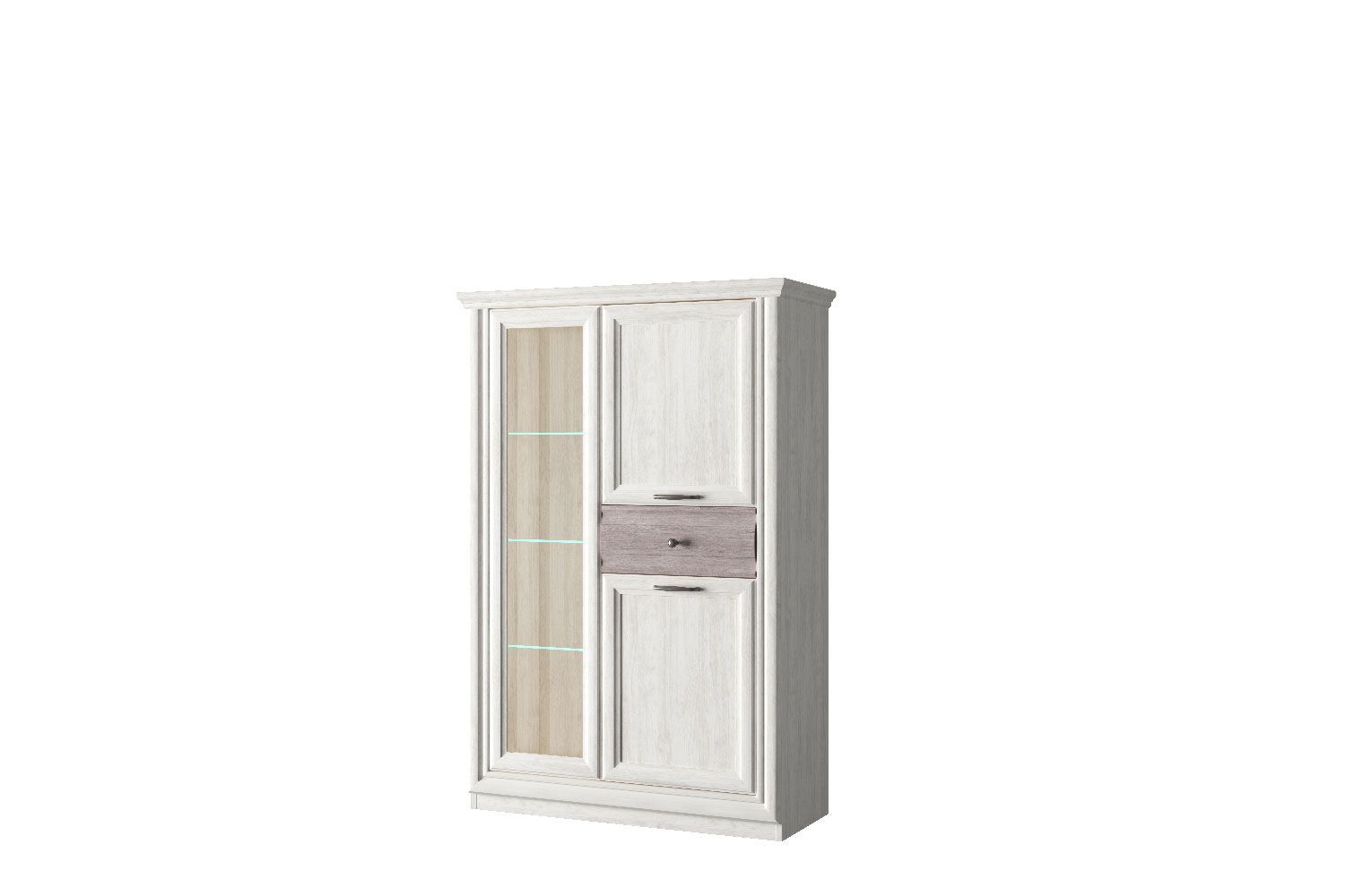 Шкаф с витриной Анрэкс BORDO 1V2D1S