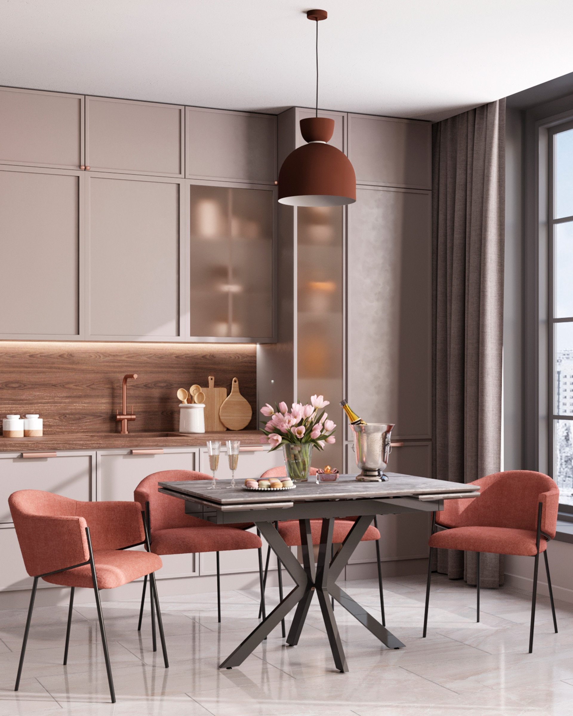 Стол обеденный STOOL GROUP Marmer 120-180/80/76 столешница МДФ16/керамика