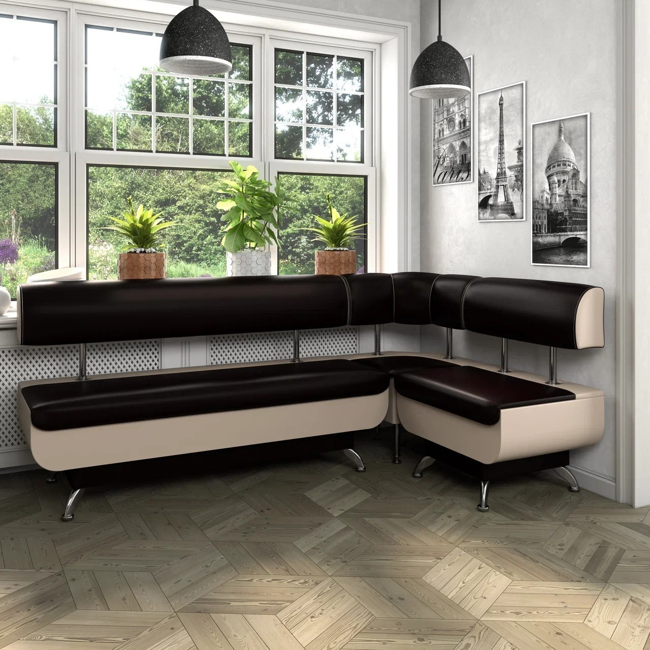 Кухонный угловой диван Betel Валенсия МД-1500+МУ-500+МД-700