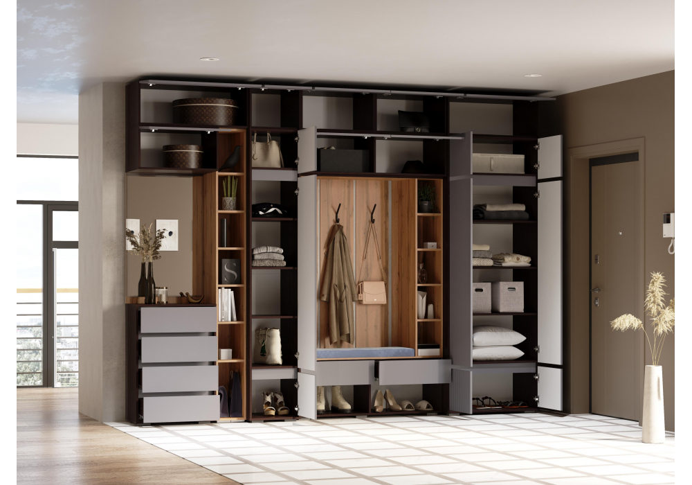 Модульная прихожая Woodville Роут комплектация 1