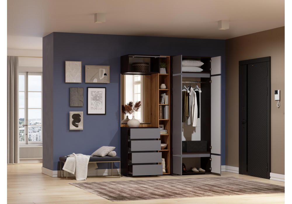 Модульная прихожая Woodville Роут комплектация 4