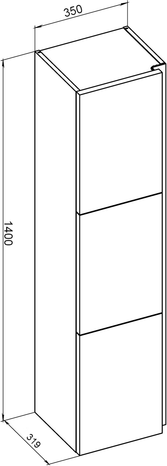 Шкаф-пенал для ванной De Aqua Ариетта New 35