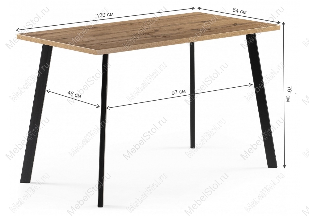 Стол Woodville Тринити Лофт 120 25 мм
