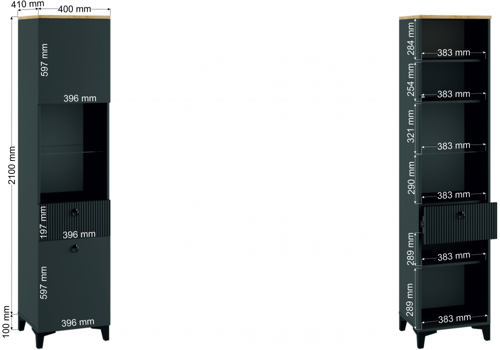 Витрина Woodville Ника 400