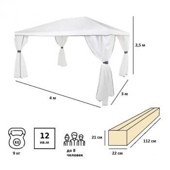 Тент садовый Lex Green Glade 1050 3х4х2,5м полиэстер