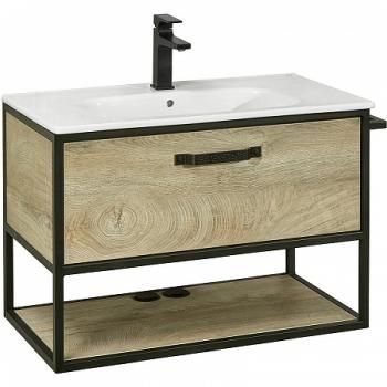 Тумба с раковиной Aquaton Лофт Фабрик 80/Раковина Фабиа 80