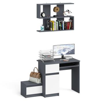 Стол компьютерный СВК Мори МС-1 левый + Тумба ТМП400.1 + Полка 900