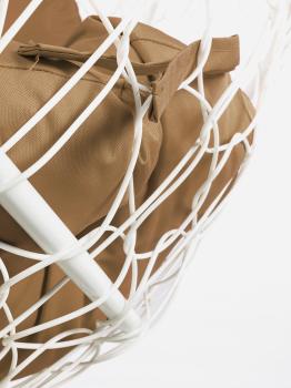 Подвесной диван M-group ЛЕЖЕБОКА с ротангом белый