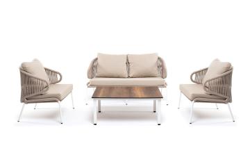 Лаунж-зона 4-местная плетеная из роупа (веревки) 4sis Милан