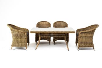 Обеденная группа плетеная 4sis Латте-140 R
