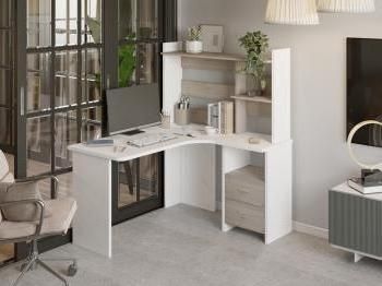 Компьютерный стол Мэрдэс СКЛ-Угл130+НКЛ-120 с надстройкой Правый