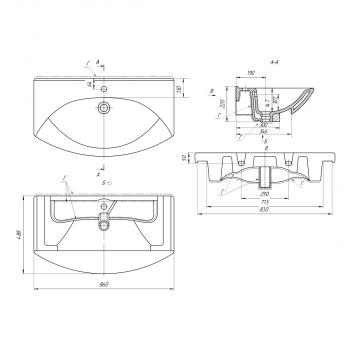 Тумба с раковиной DREJA Laguna 85