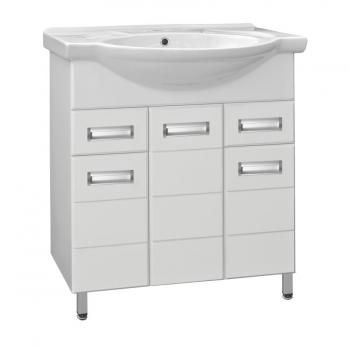 Тумба с раковиной Style Line Ирис 75 (2 ящ.) + Умывальник Байкал 75