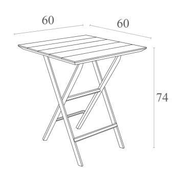 Стол пластиковый складной Siesta Contract Helen Folding Table 60