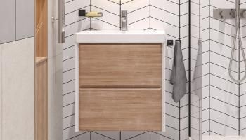 Тумба подвесная с раковиной VELVEX Gesso 60