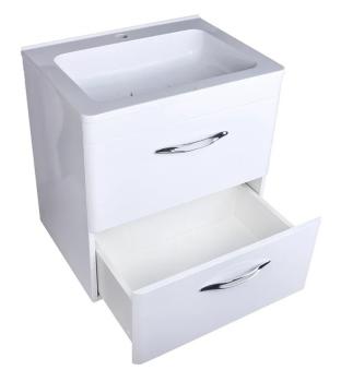 Тумба подвесная Style Line Каре 60 (2 ящ.) + Умывальник Каре Люкс 600х450