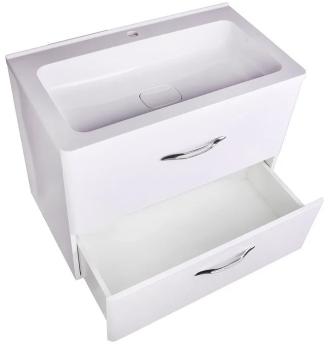 Тумба подвесная Style Line Каре 80 (2 ящ.) + Умывальник Каре Люкс 800х450