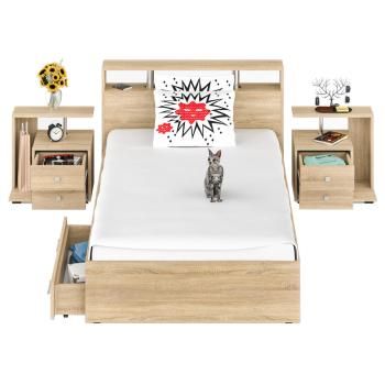 Кровать с ящиками СВК Камелия 1400 + две тумбы