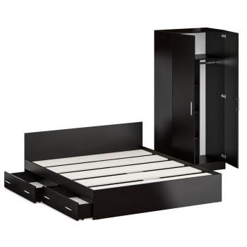 Кровать с ящиками СВК 1800 + Шкаф 2-х створчатый Стандарт