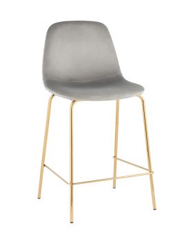 Велюр серый, золотые ножки