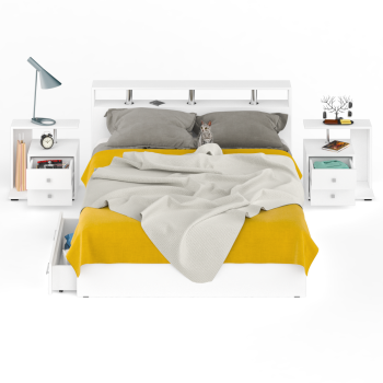 Кровать с ящиками СВК Камелия 1600 + две тумбы