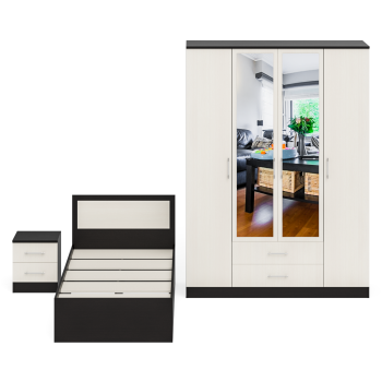 Спальня СВК Фиеста № 2 Кровать 0900 + Тумба + Шкаф 4-х створчатый