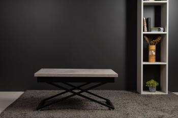 Стол-трансформер Левмар Apollo D51/S53 бетон/черные опоры