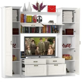 Гостиная Mobi Ливерпуль набор мебели 2 Тумба + Пенал 2шт + Шкаф навесной + Полка + Карниз 500 2шт