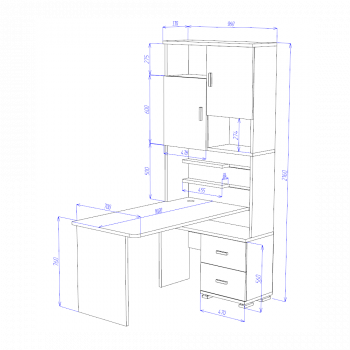 Стол компьютерный Мэрдэс СР-720/160 Левый