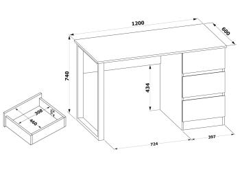 Письменный стол СПм-205 Дуб Делано (Р)
