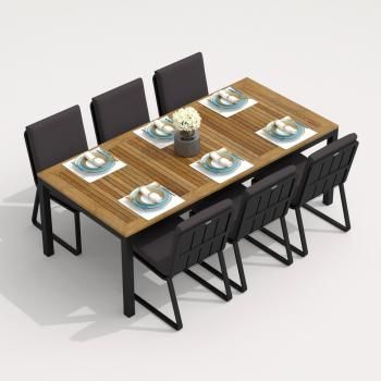 Обеденная группа Ideal Patio TELLA GIRA - стол тик 200/каркас карбон