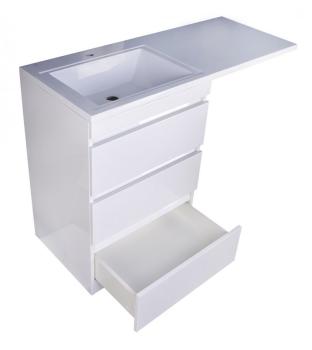 Тумба напольная Style Line Даллас 130 + Умывальник ESTETUS Даллас 1300*482 левый