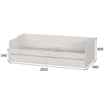 Кровать детская с основанием и матрасом Арника Софт КР 1 90х200