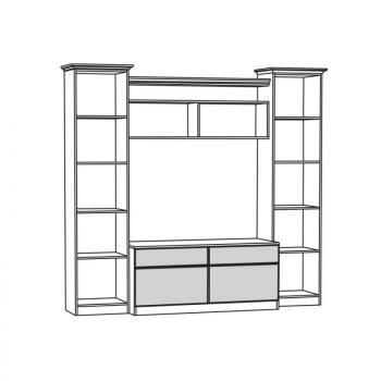 Гостиная Mobi Ливерпуль набор мебели 2 Тумба + Пенал 2шт + Шкаф навесной + Полка + Карниз 500 2шт