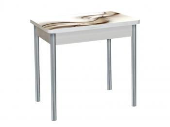 Дуб молочный Текстура 032 / опора круглая серебристый металлик